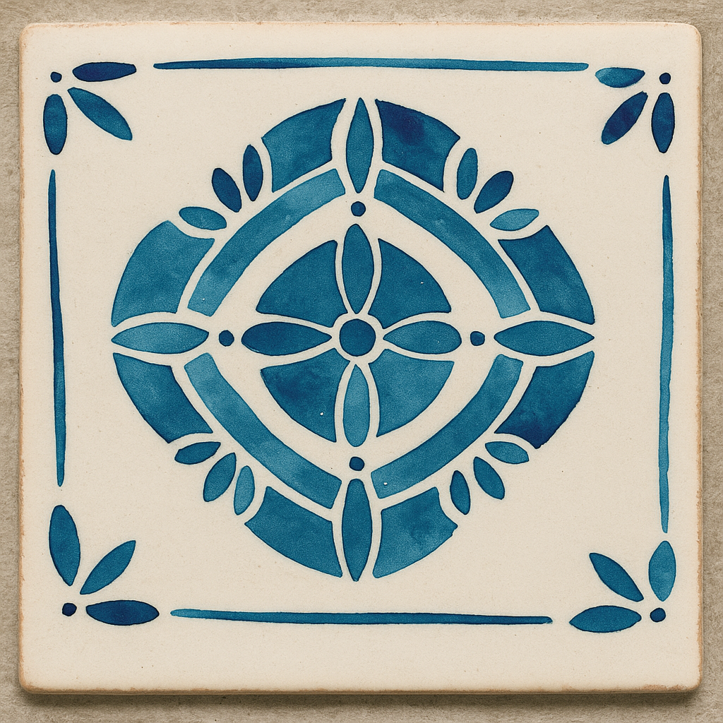A single hand-painted artisan tile