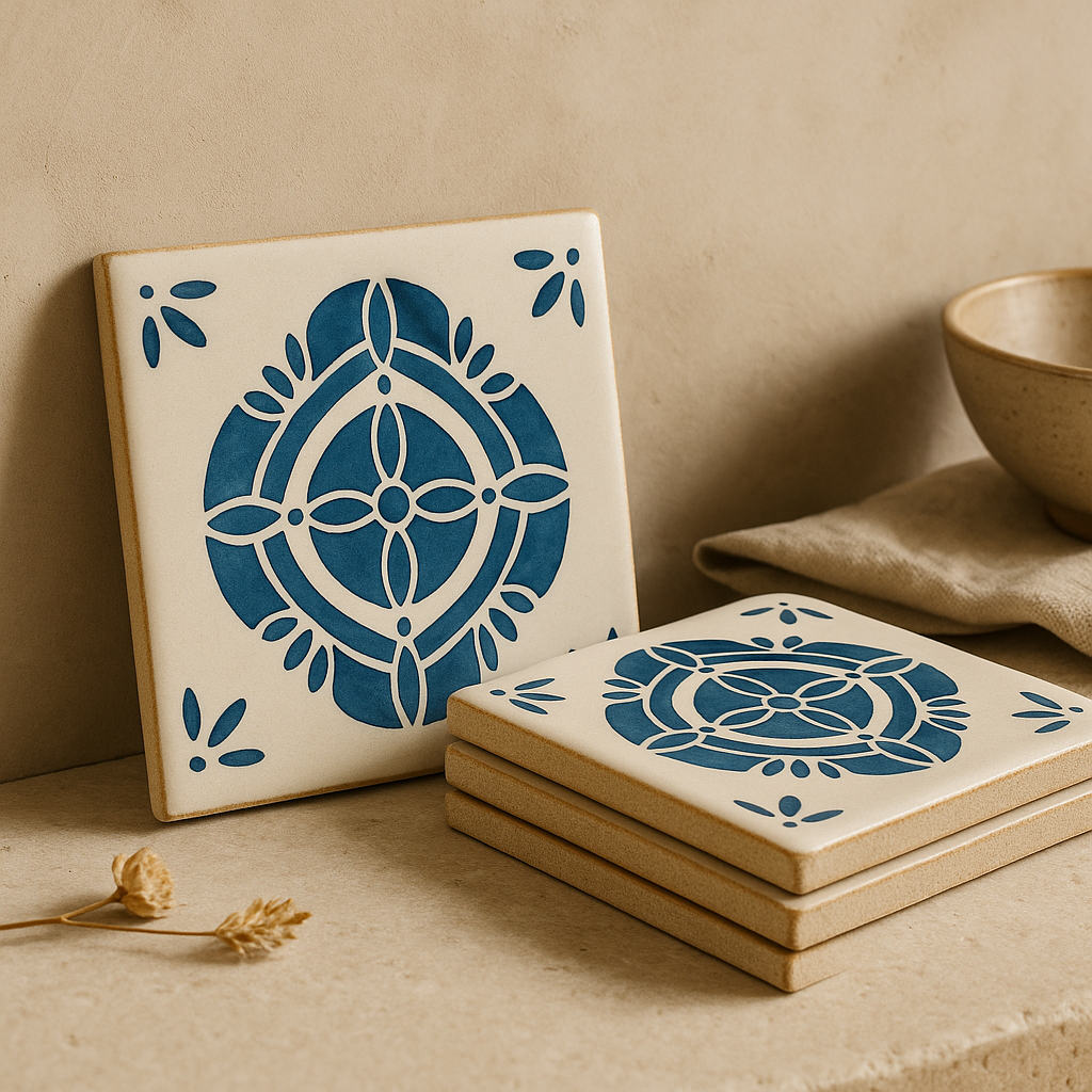 Artisan tiles in a utility room
