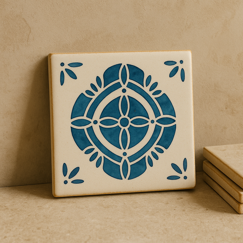 Close-up of artisan tile details